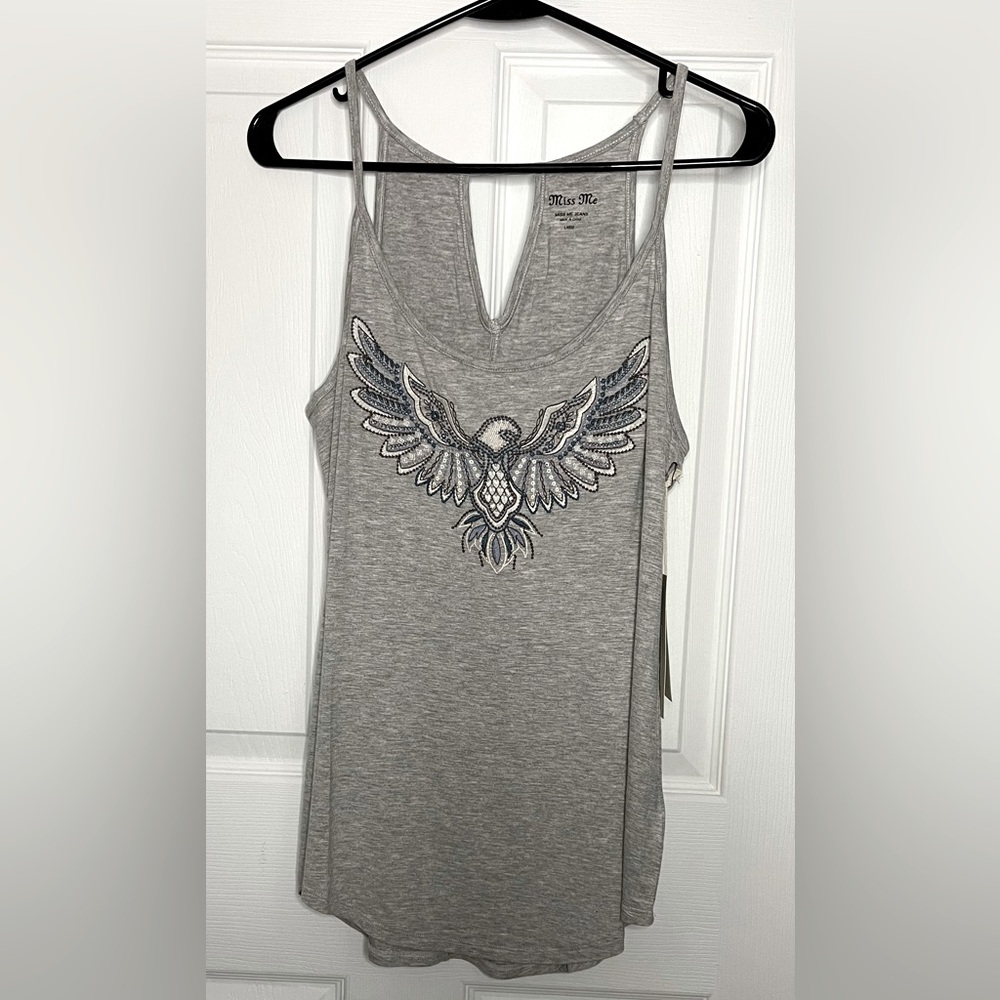 MISS ME Eagle Racer Back Tee Size L